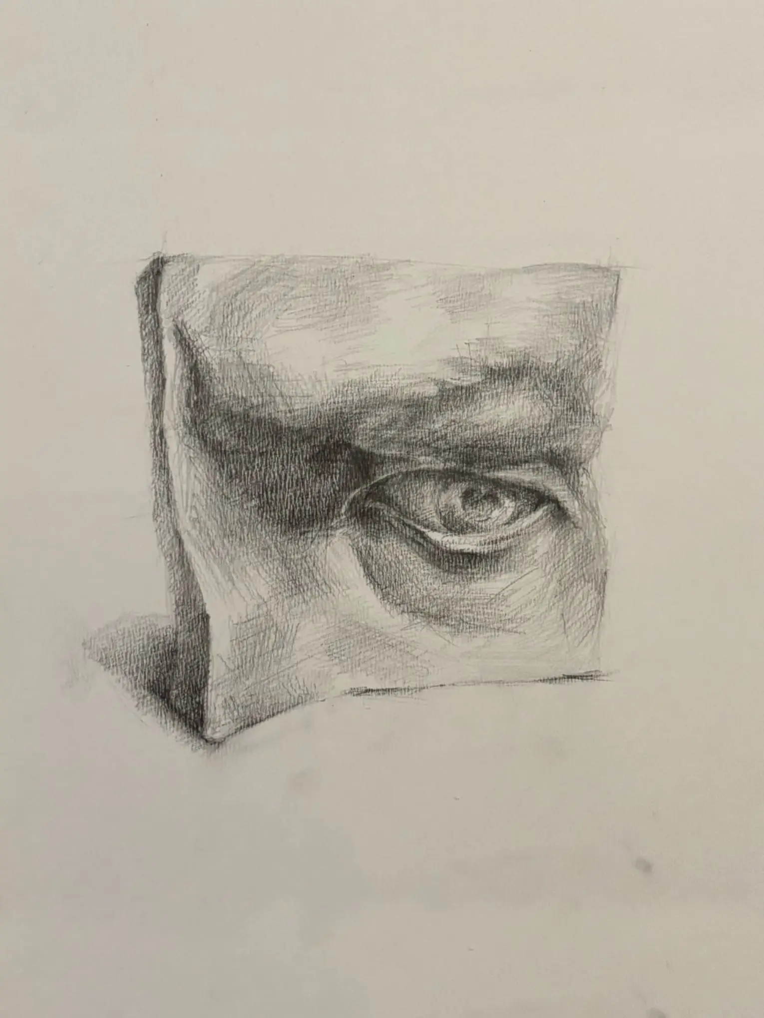Clases de dibujo y pintura en Uruguay - Prelogart dibujo a lápiz de la escultura Ojo de David